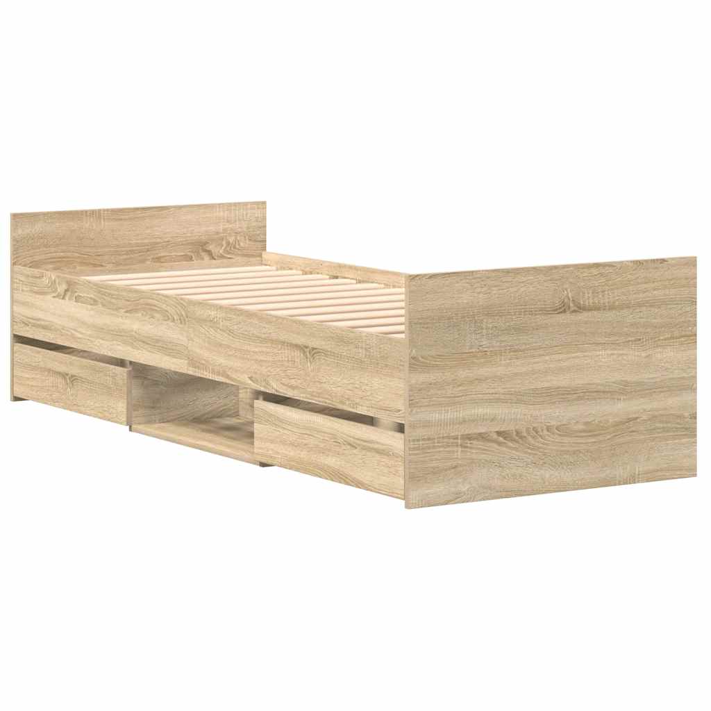 Cadre de lit sans matelas chêne sonoma 100x200 cm - XIOS