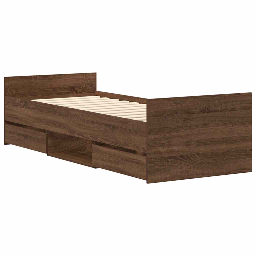 Cadre de lit sans matelas chêne marron 100x200 cm - XIOS