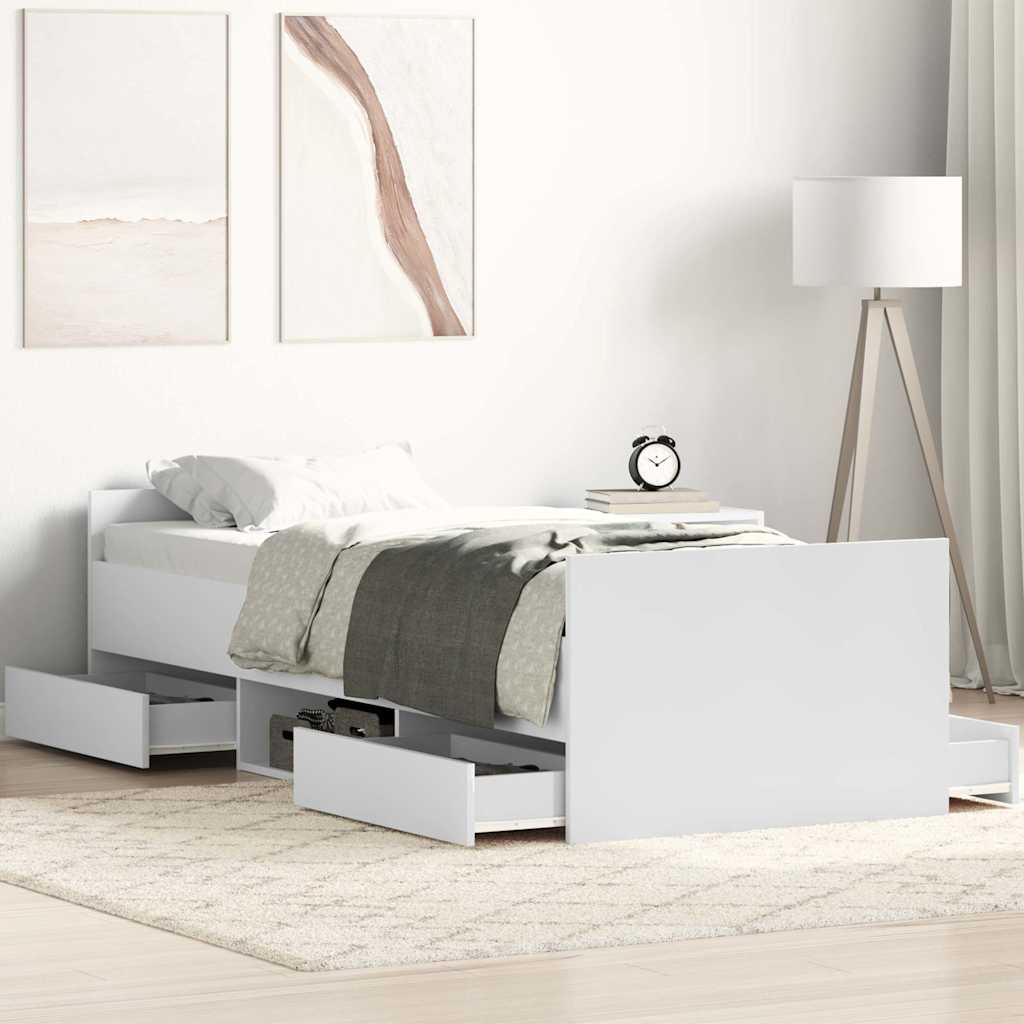 Cadre de lit sans matelas blanc 90x190 cm