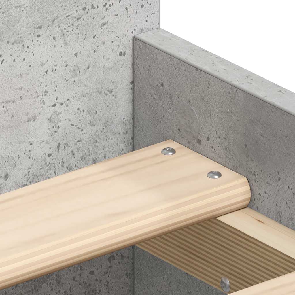 Cadre de lit sans matelas gris béton 90x190 cm - XIOS