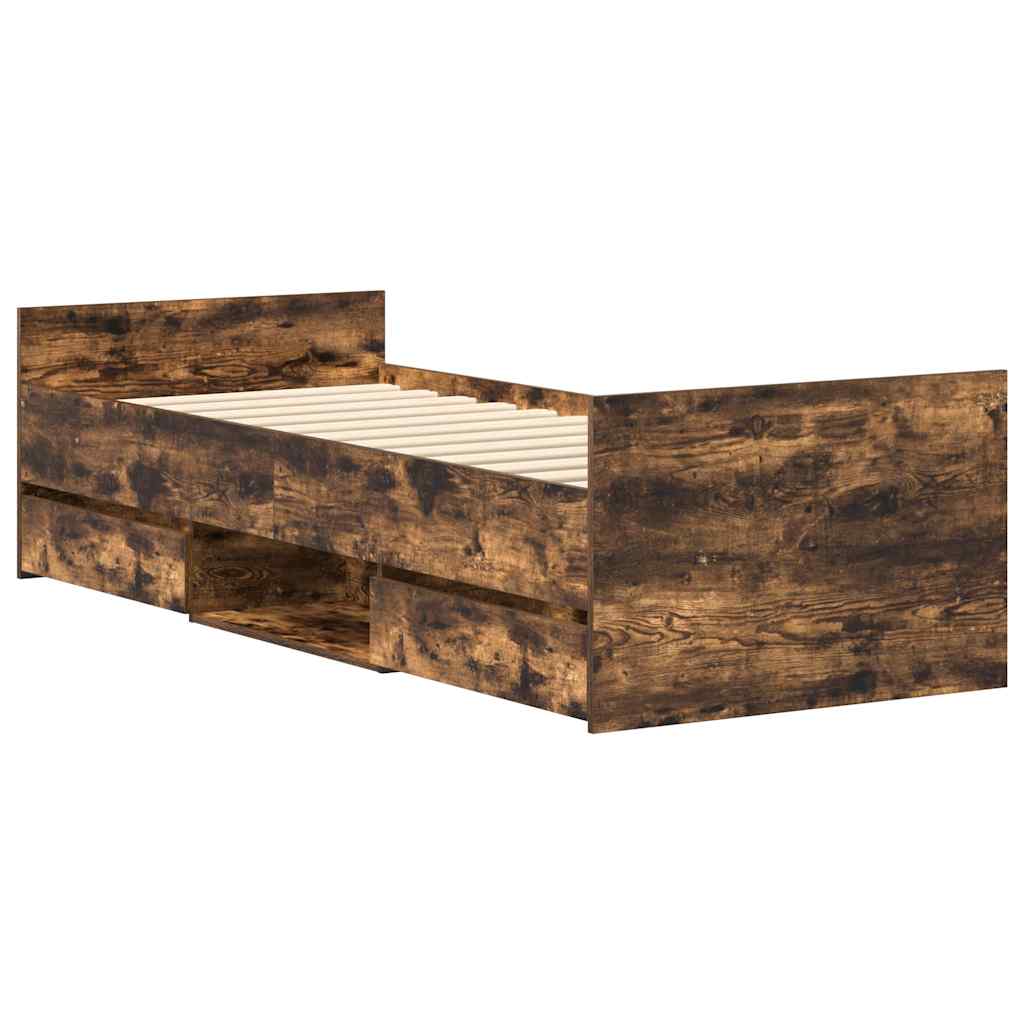 Cadre de lit sans matelas chêne fumé 90x190 cm - XIOS