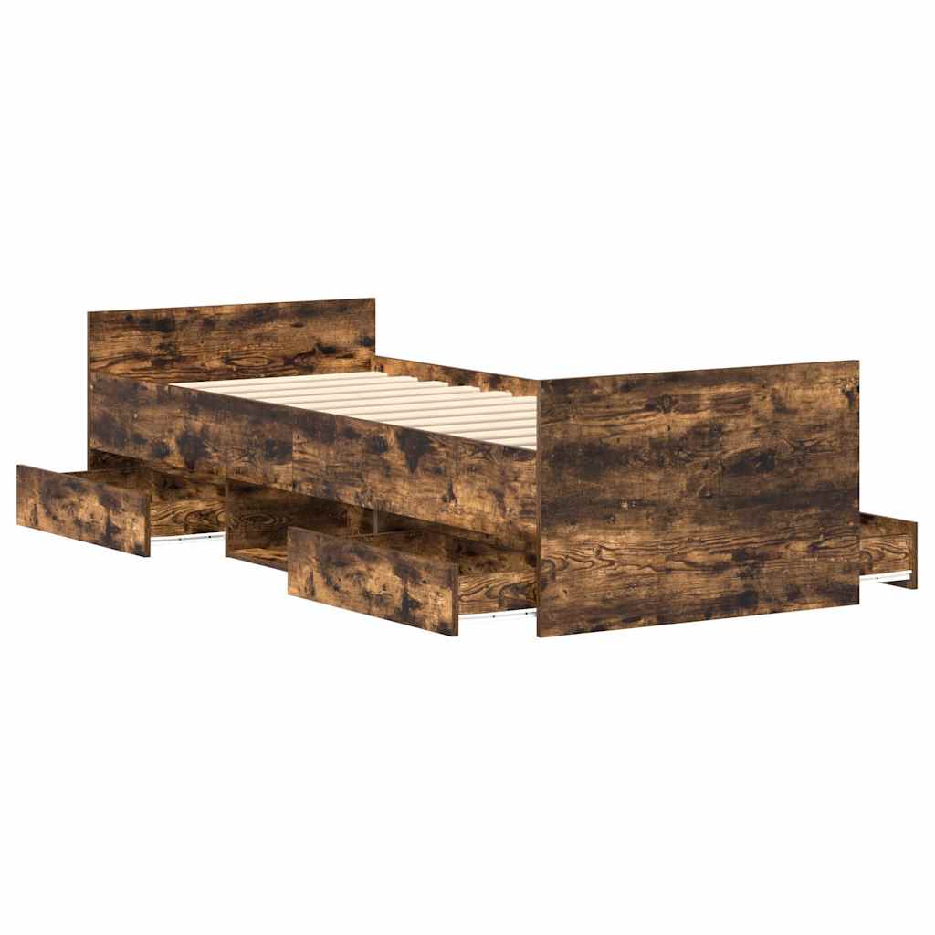 Cadre de lit sans matelas chêne fumé 90x190 cm - XIOS