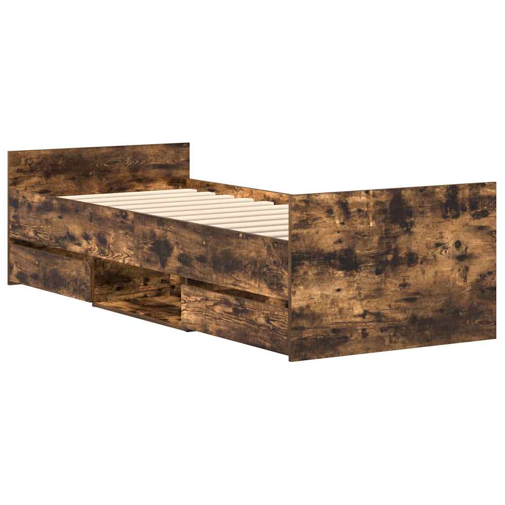 Cadre de lit sans matelas chêne fumé 90x190 cm - XIOS