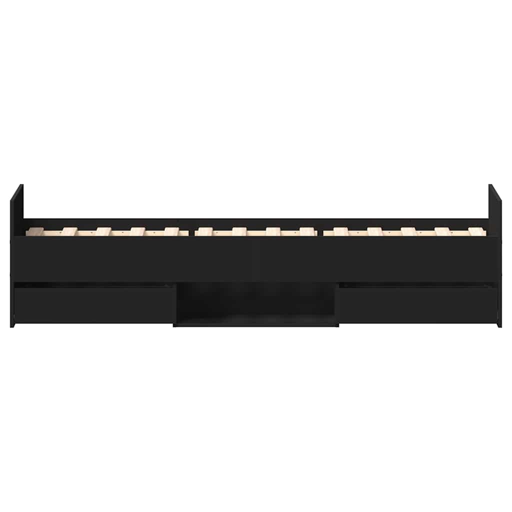 Cadre de lit sans matelas noir 75x190 cm - XIOS