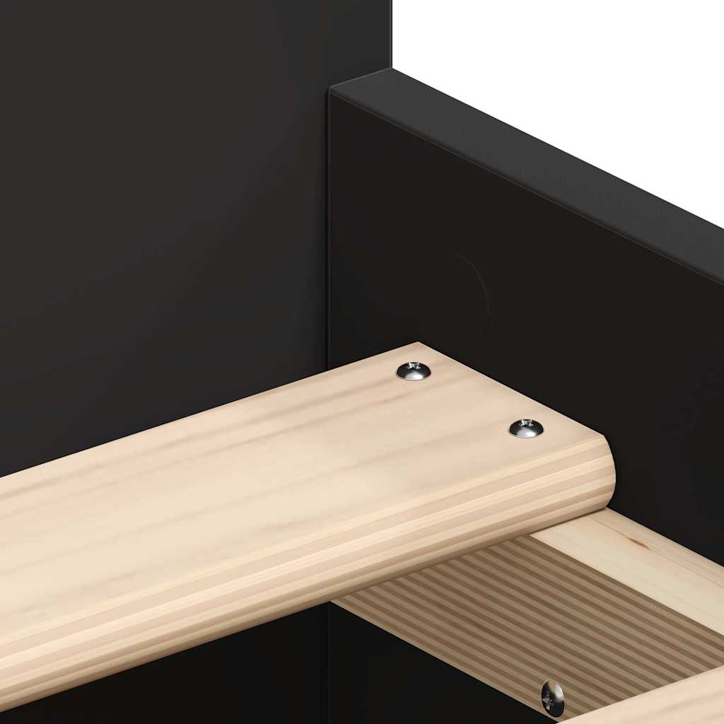 Cadre de lit sans matelas noir 75x190 cm - XIOS