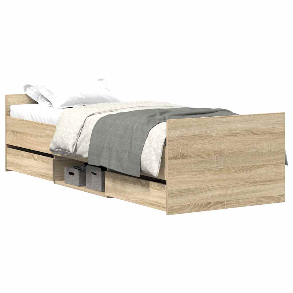 Cadre de lit sans matelas chêne sonoma 75x190 cm - XIOS
