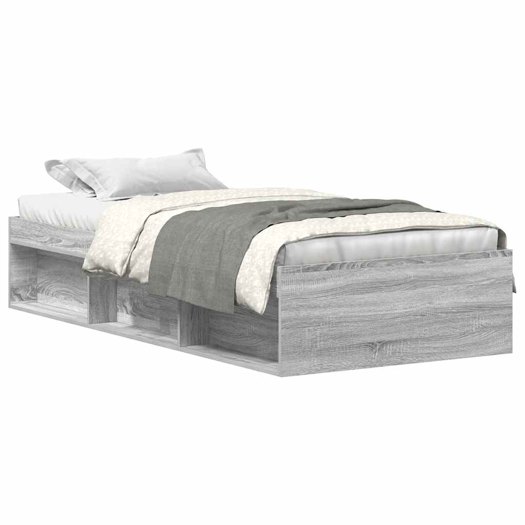 Cadre de lit sans matelas sonoma gris 100x200 cm - XIOS