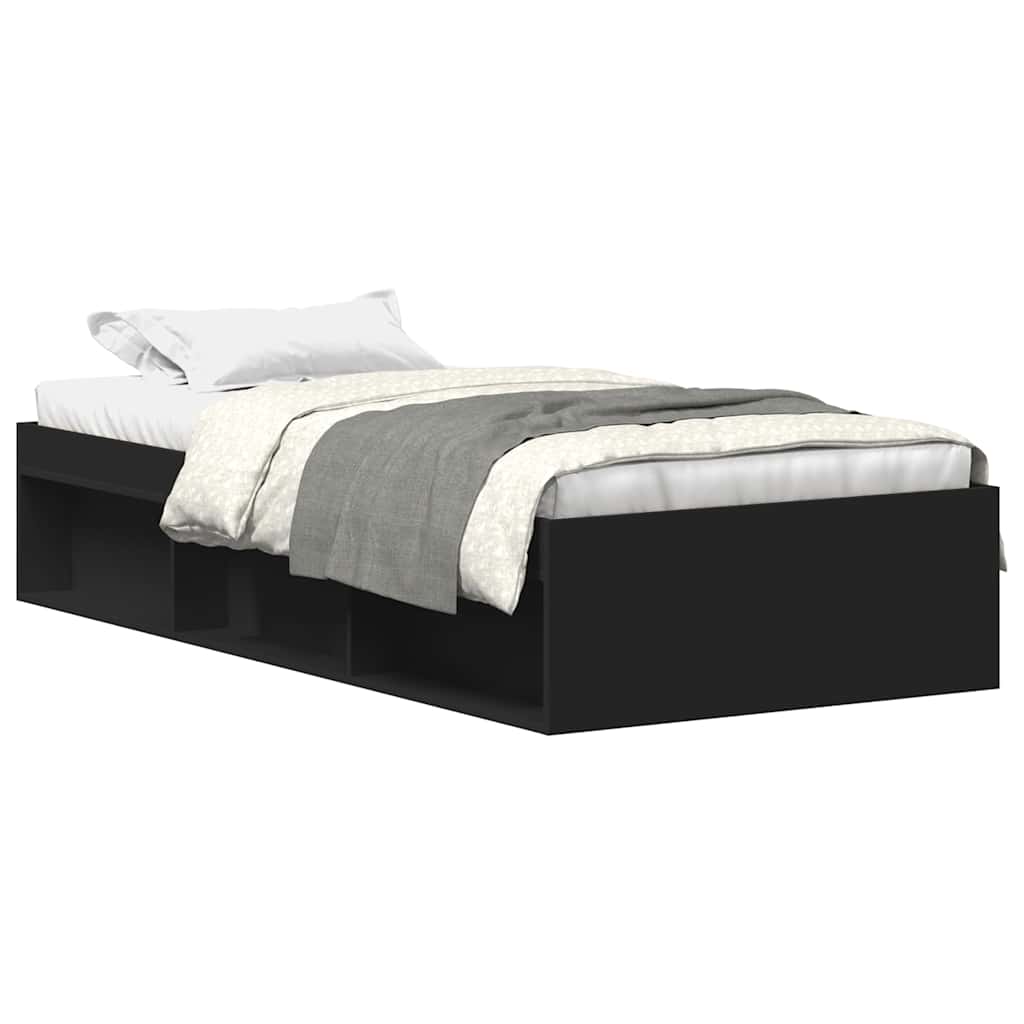 Cadre de lit sans matelas noir 75x190 cm - XIOS
