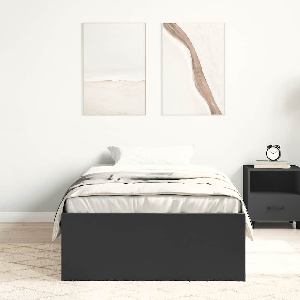 Cadre de lit sans matelas noir 75x190 cm - XIOS