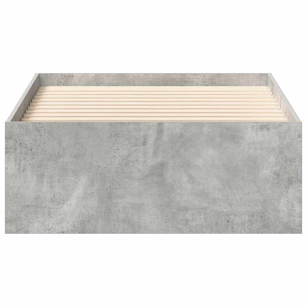 Cadre de lit sans matelas gris béton 75x190 cm - XIOS
