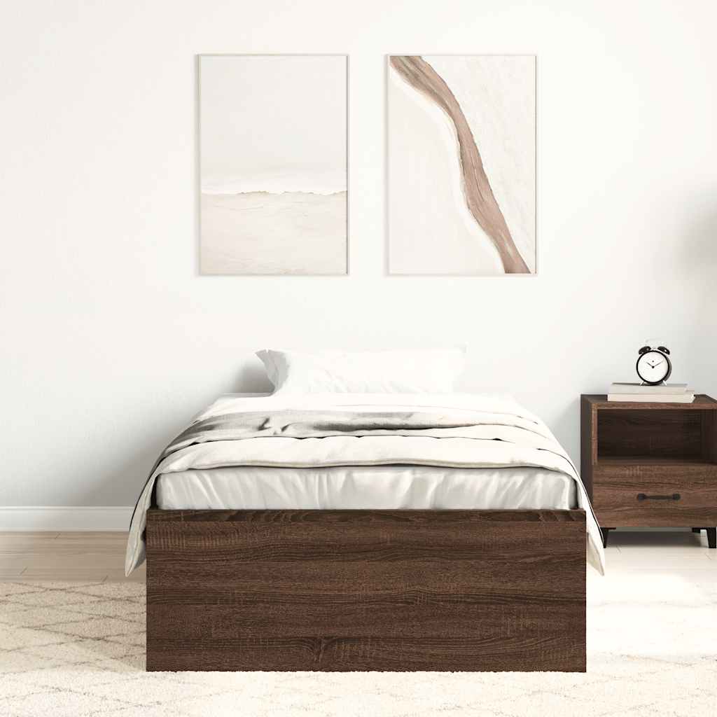 Cadre de lit sans matelas chêne marron 75x190 cm - XIOS