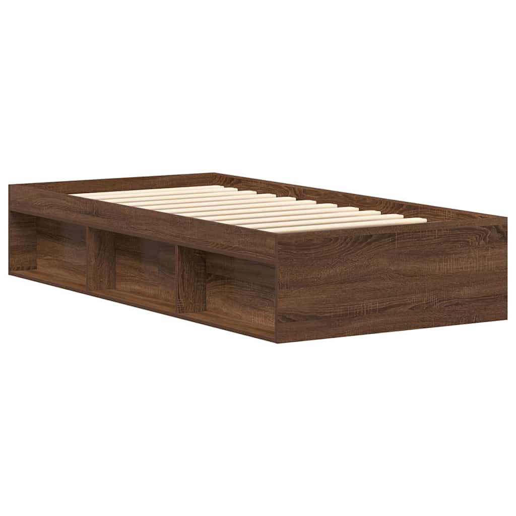 Cadre de lit sans matelas chêne marron 75x190 cm - XIOS