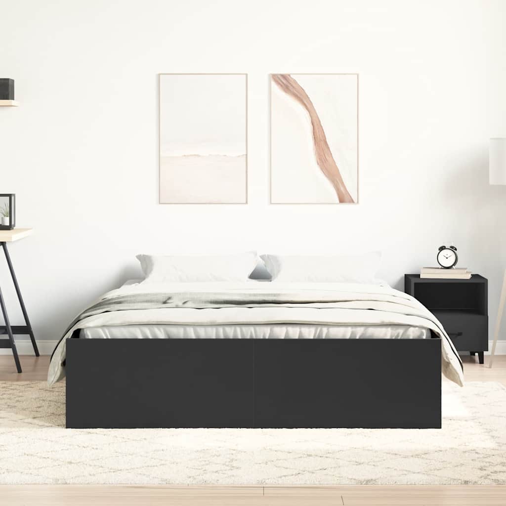 Cadre de lit sans matelas noir 140x200 cm - XIOS