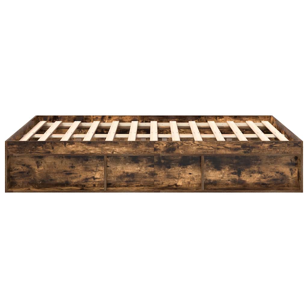 Cadre de lit sans matelas chêne fumé 140x200 cm - XIOS