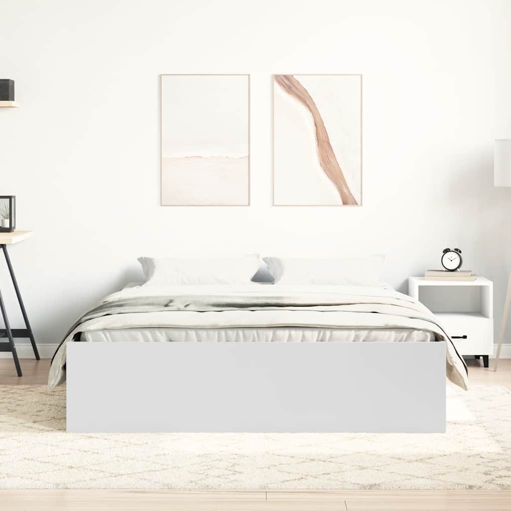 Cadre de lit sans matelas blanc 150x200 cm - XIOS