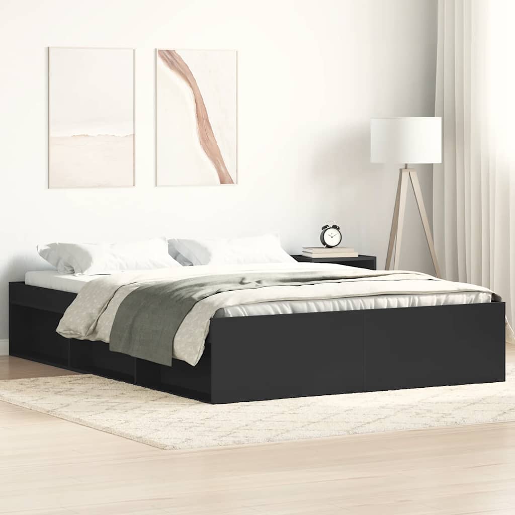 Cadre de lit sans matelas noir 150x200 cm - XIOS