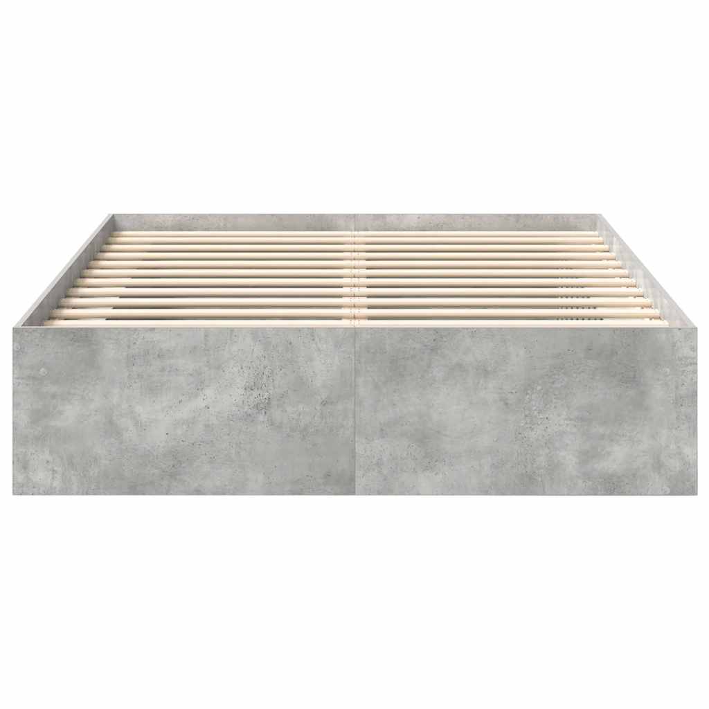 Cadre de lit sans matelas gris béton 160x200 cm