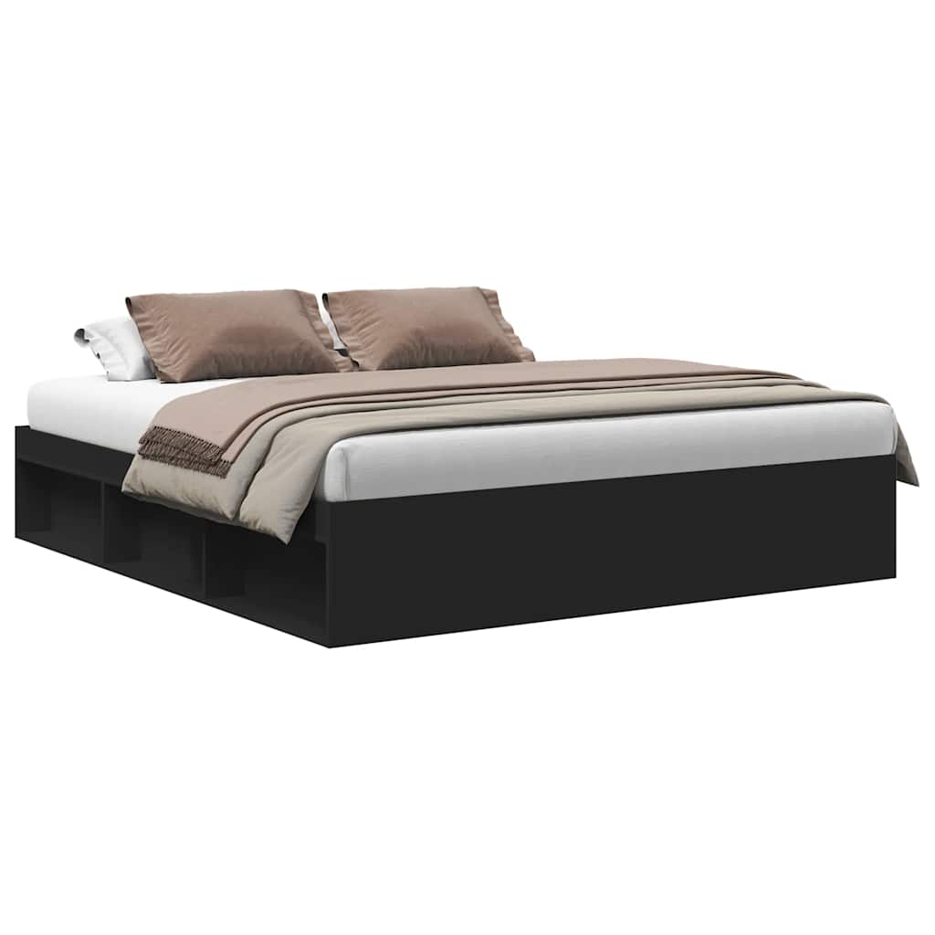 Cadre de lit sans matelas noir 180x200 cm - XIOS