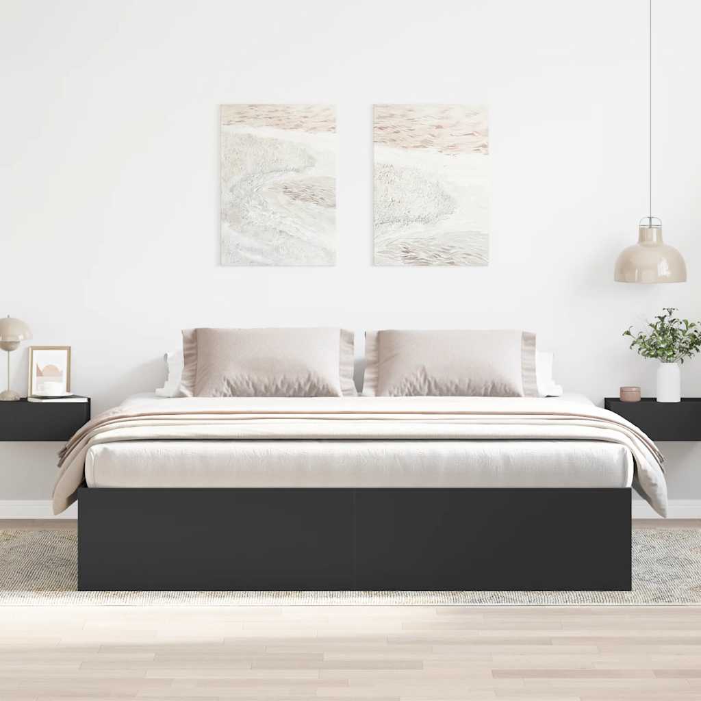 Cadre de lit sans matelas noir 180x200 cm - XIOS