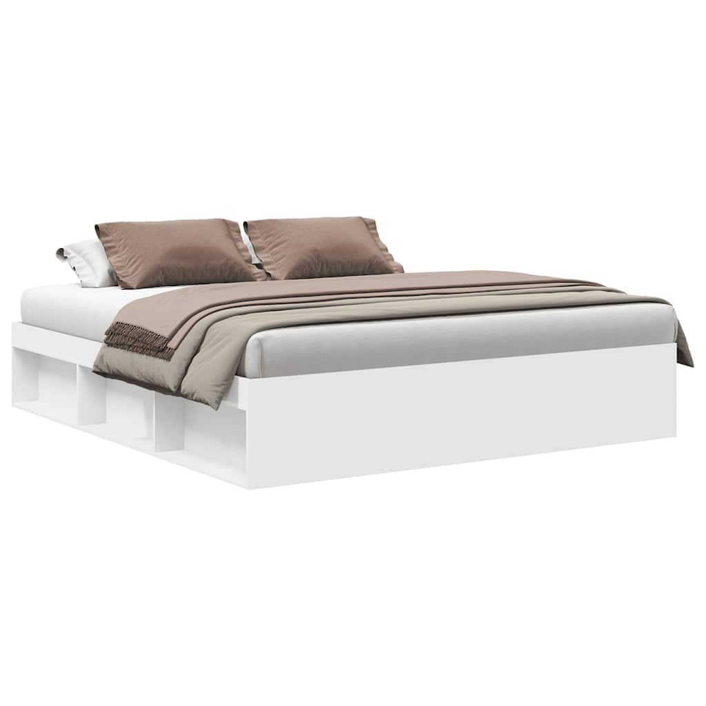 Cadre de lit sans matelas blanc 200x200 cm - XIOS