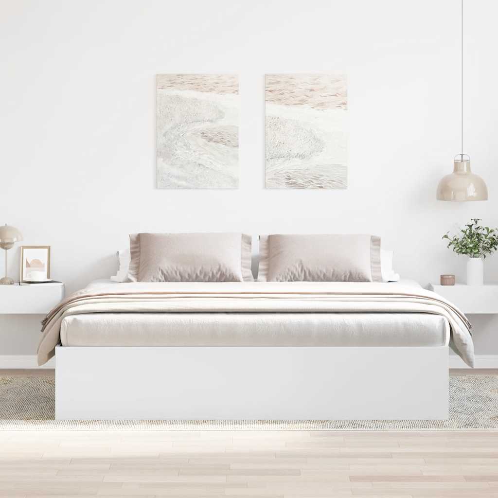 Cadre de lit sans matelas blanc 200x200 cm - XIOS