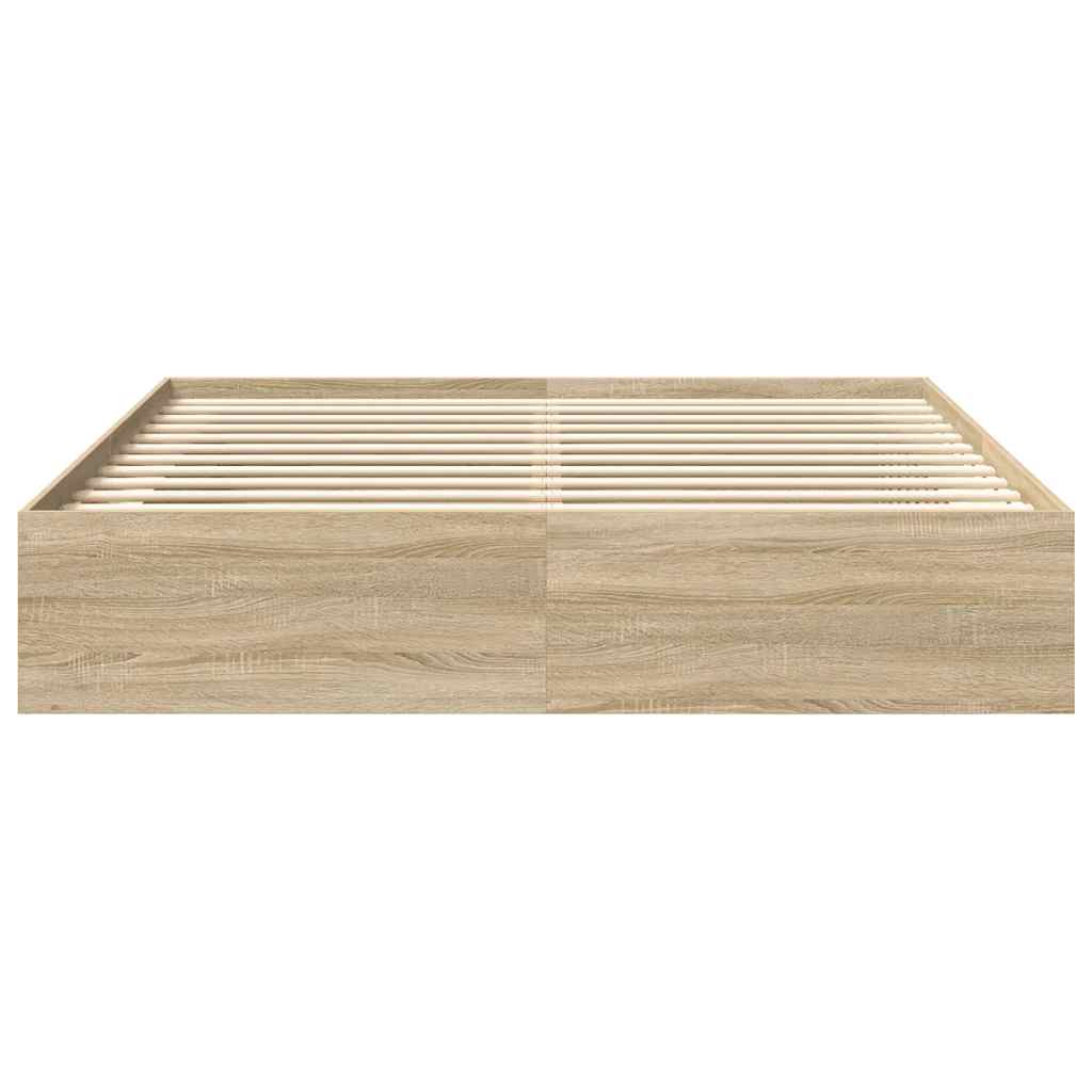Cadre de lit sans matelas chêne sonoma 200x200 cm