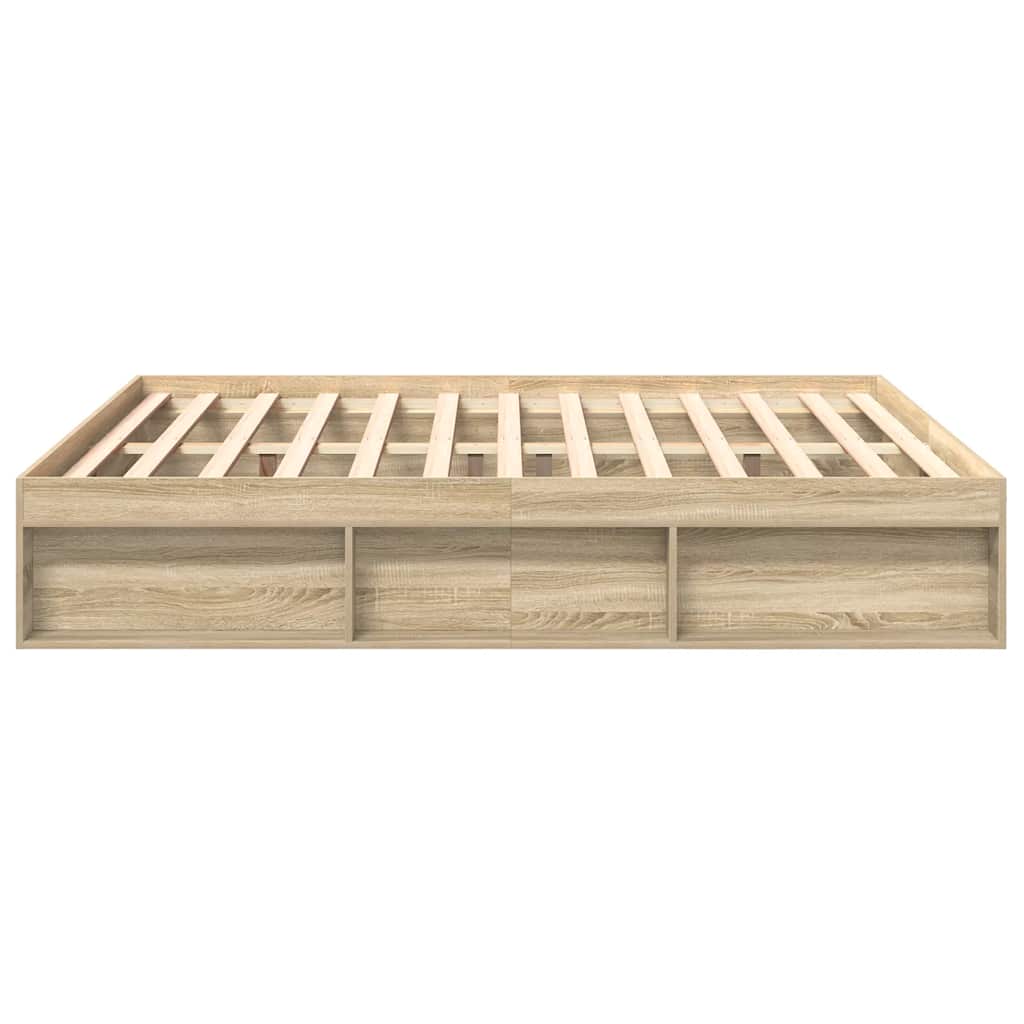 Cadre de lit sans matelas chêne sonoma 200x200 cm