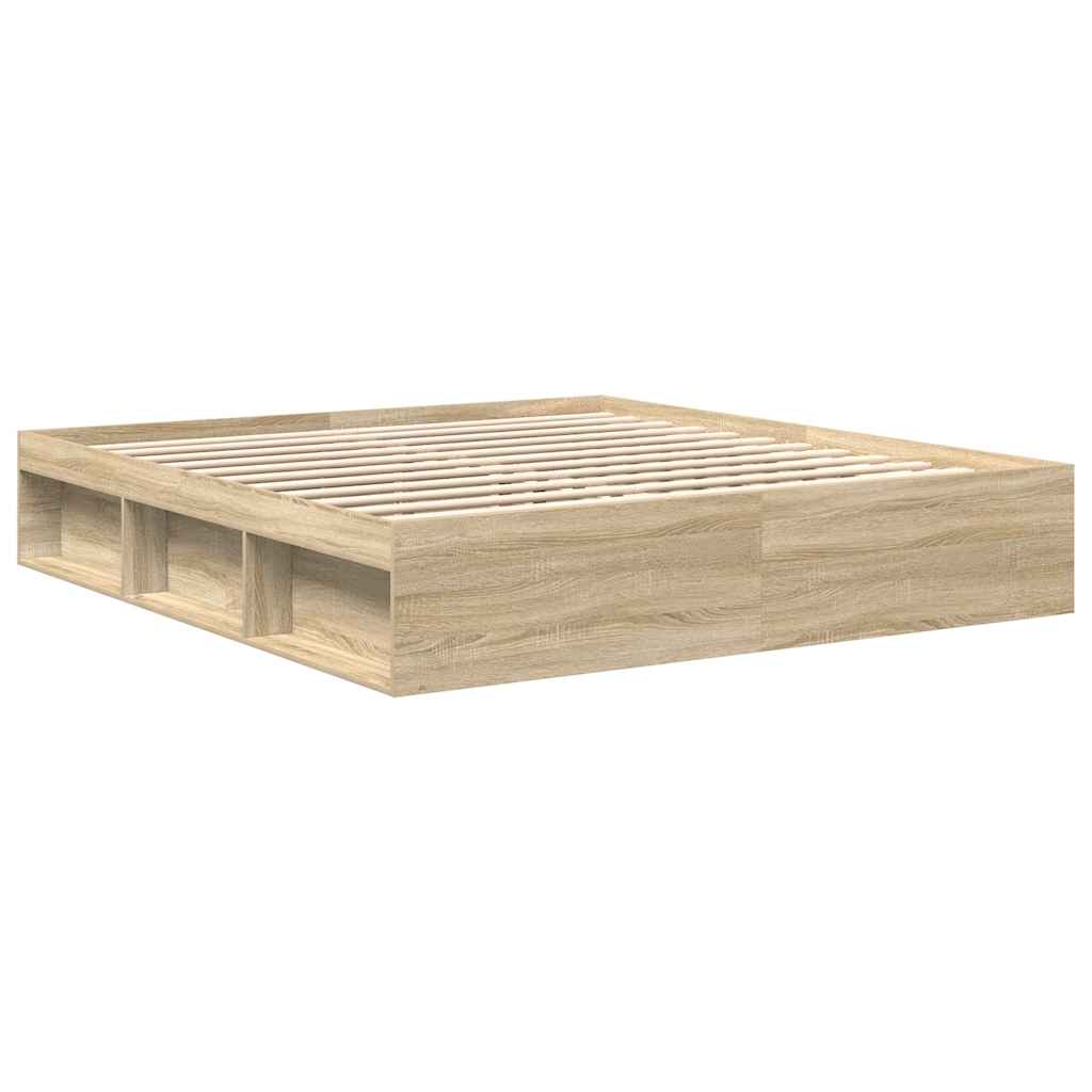 Cadre de lit sans matelas chêne sonoma 200x200 cm - XIOS