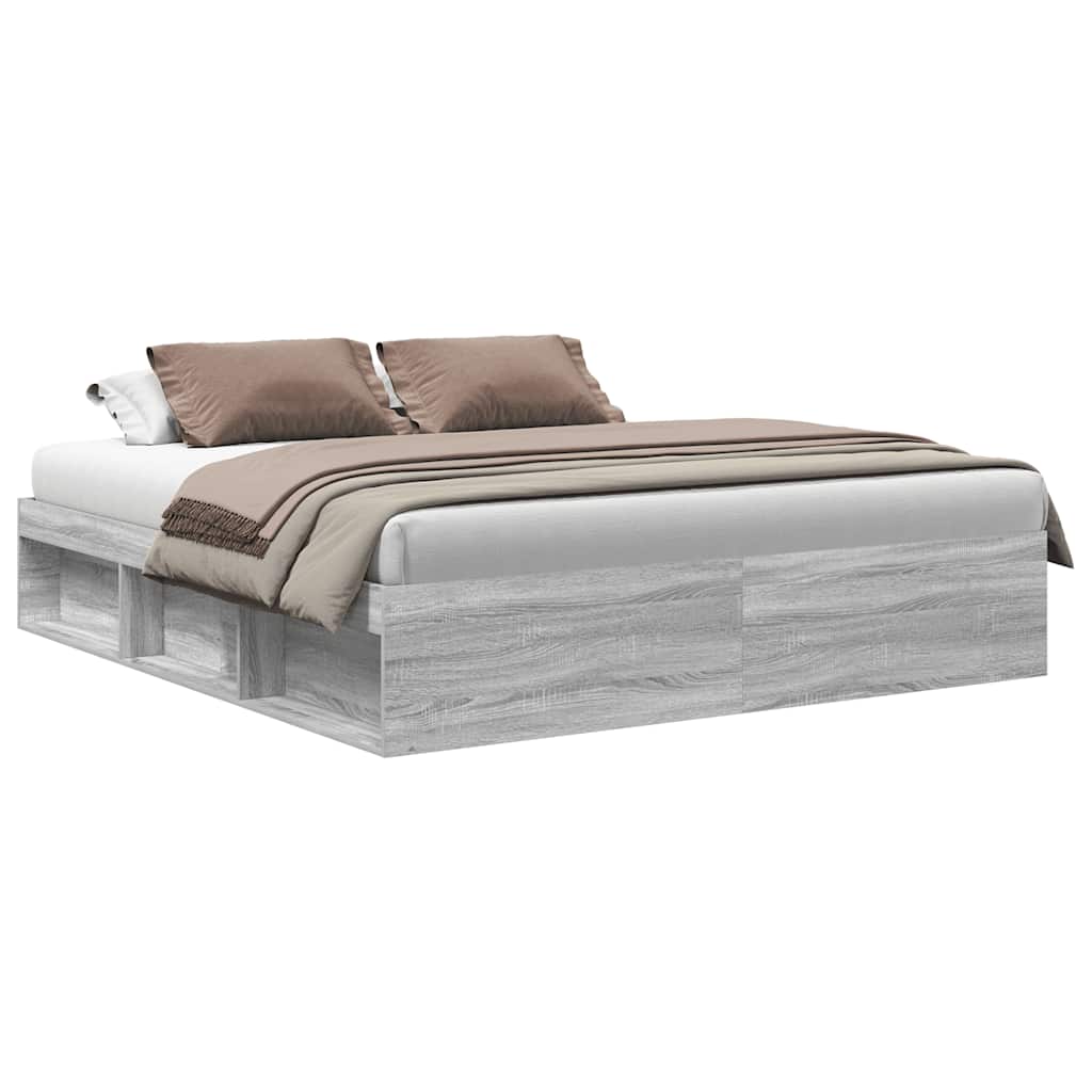 Cadre de lit sans matelas sonoma gris 200x200 cm - XIOS