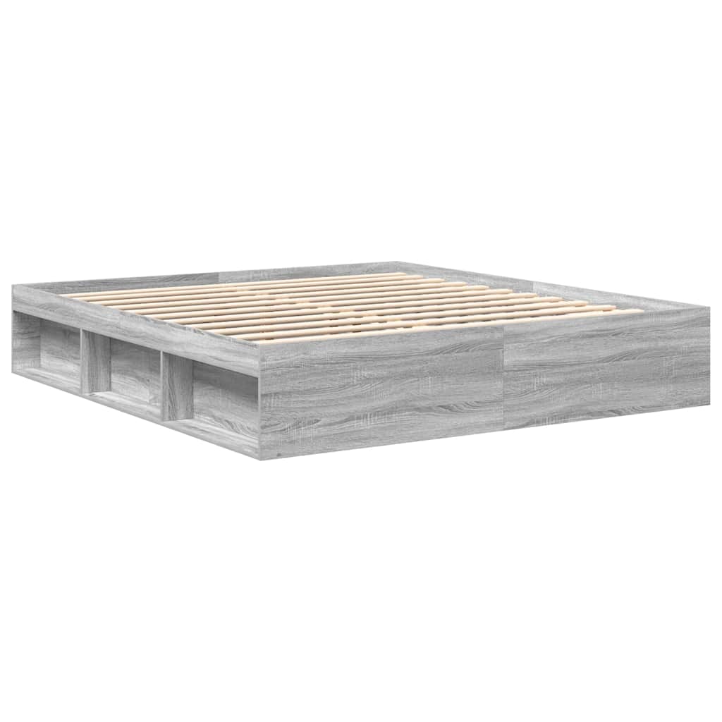 Cadre de lit sans matelas sonoma gris 200x200 cm - XIOS