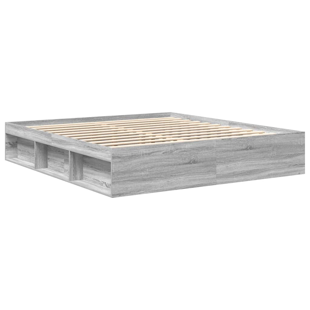Cadre de lit sans matelas sonoma gris 200x200 cm - XIOS