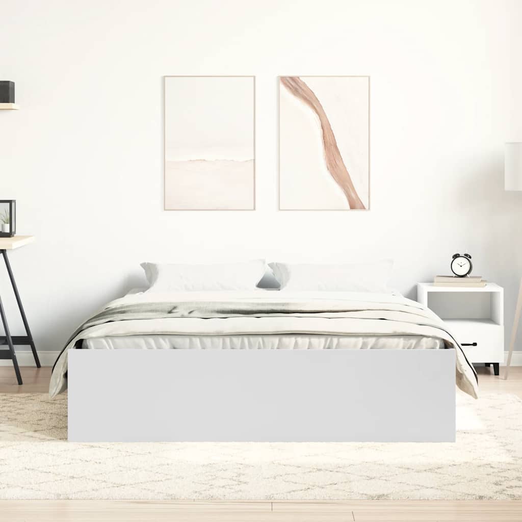 Cadre de lit sans matelas blanc 140x190 cm - XIOS