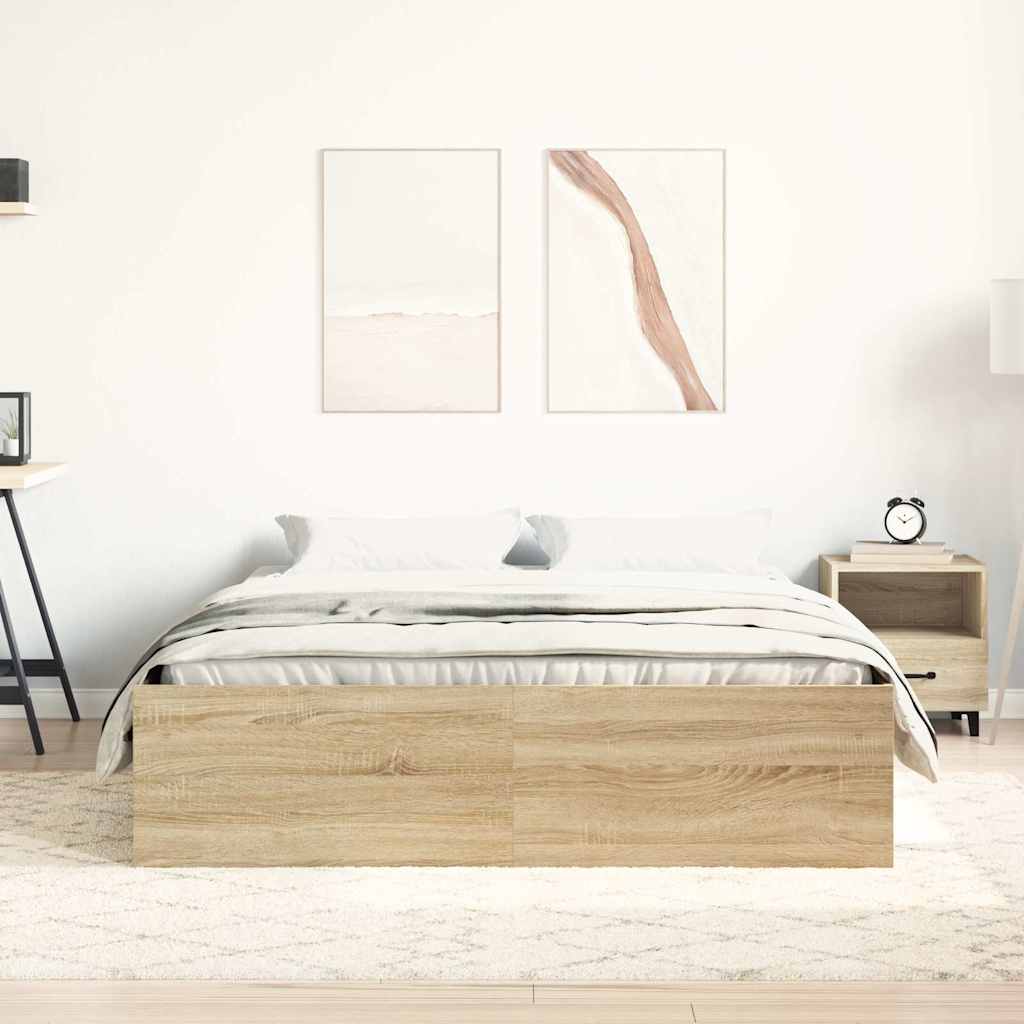 Cadre de lit sans matelas chêne sonoma 140x190 cm - XIOS