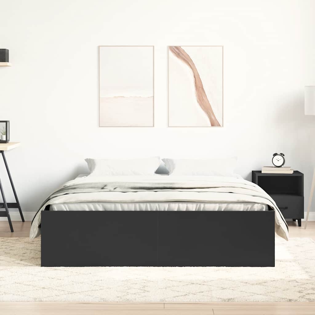 Cadre de lit sans matelas noir 135x190 cm - XIOS