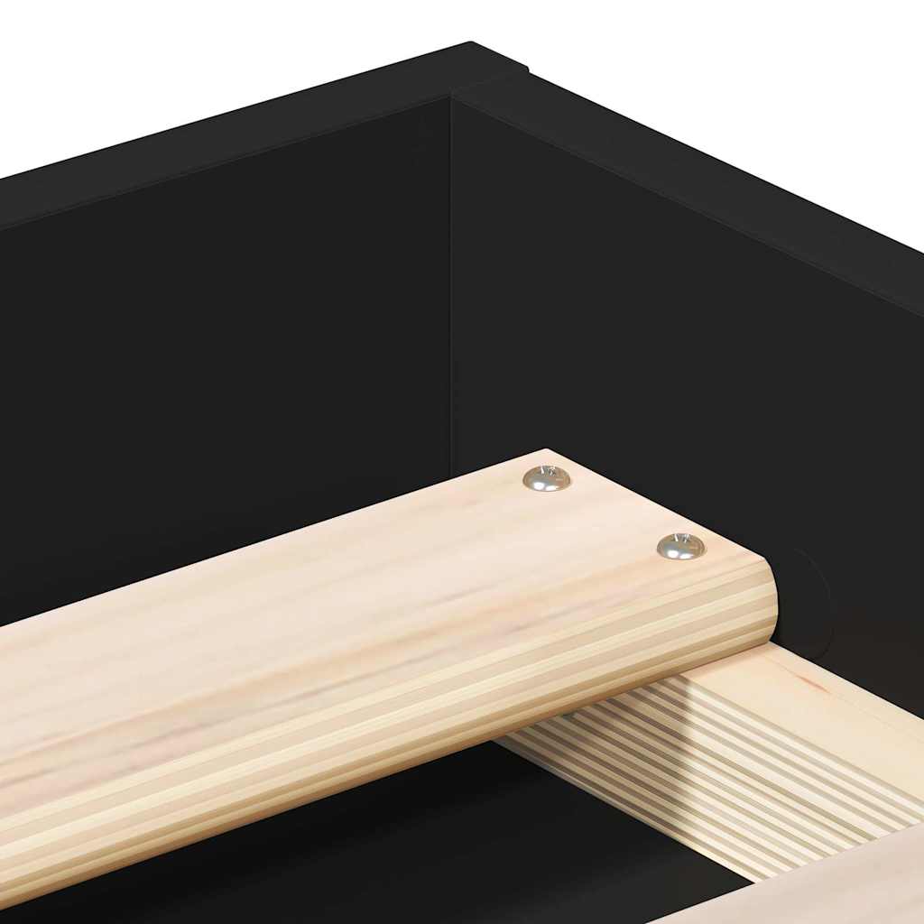 Cadre de lit sans matelas noir 135x190 cm - XIOS