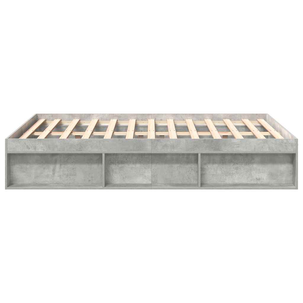 Cadre de lit sans matelas gris béton 135x190 cm - XIOS
