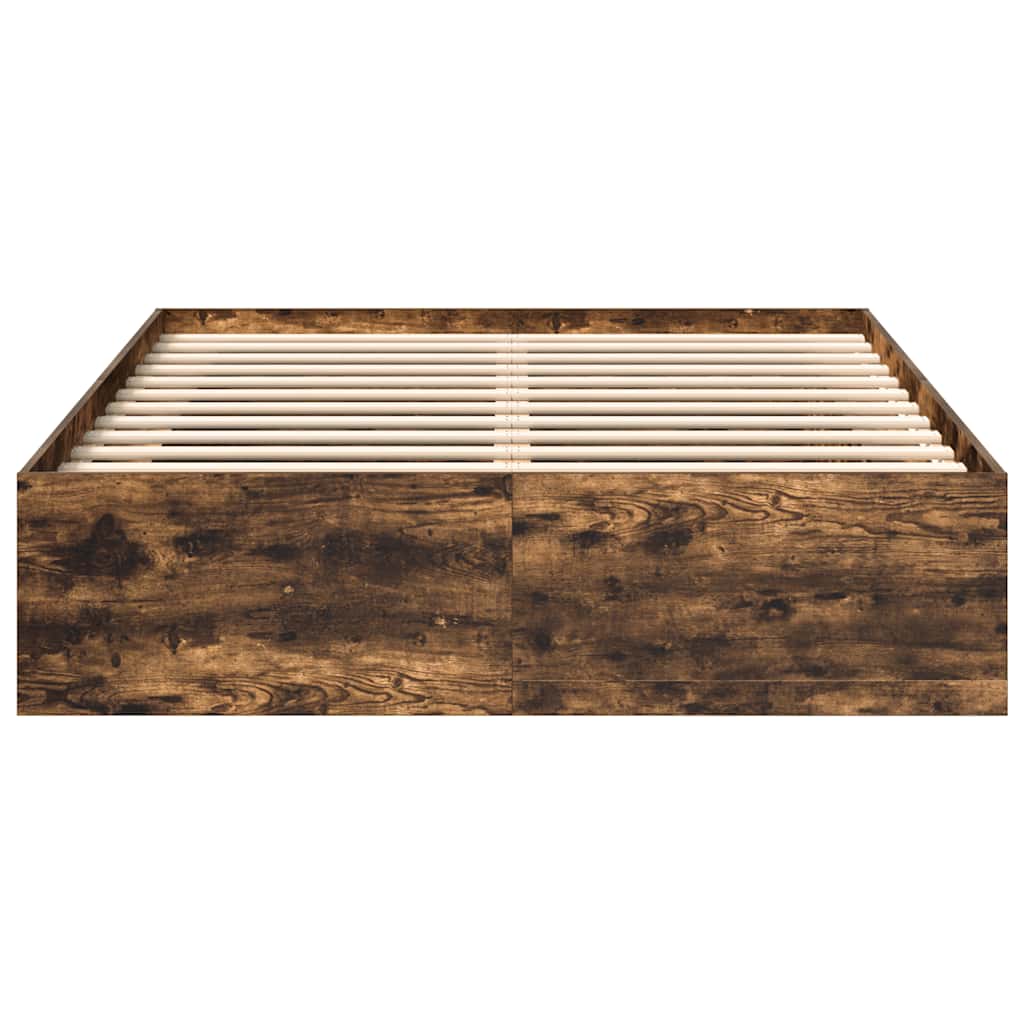 Cadre de lit sans matelas chêne fumé 135x190 cm - XIOS