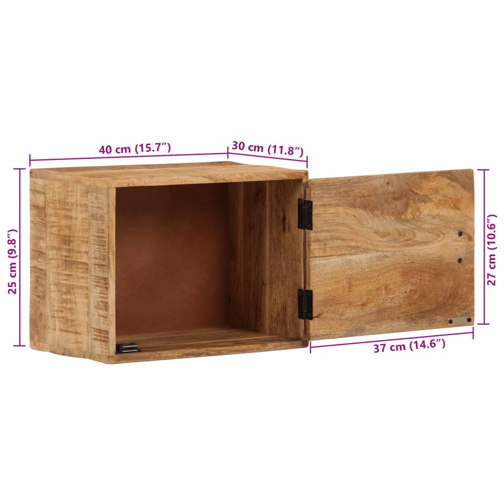 Table de chevet murale 40x30x25 cm bois de manguier massif - XIOS
