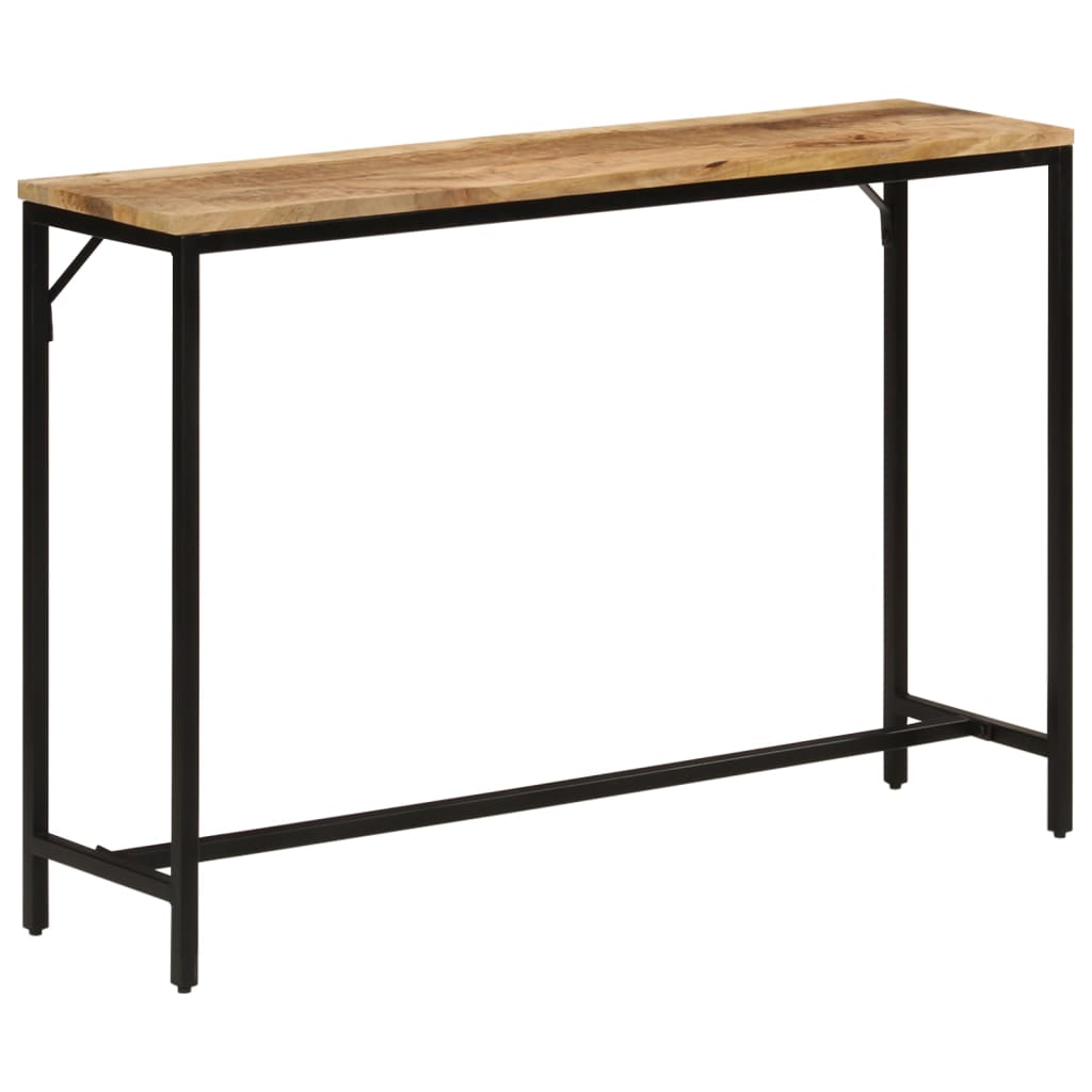 Table console 110x30x75 cm bois de manguier massif brut et fer - XIOS