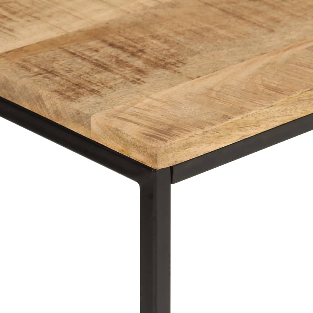 Table console 90x30x75 cm bois de manguier massif brut et fer - XIOS