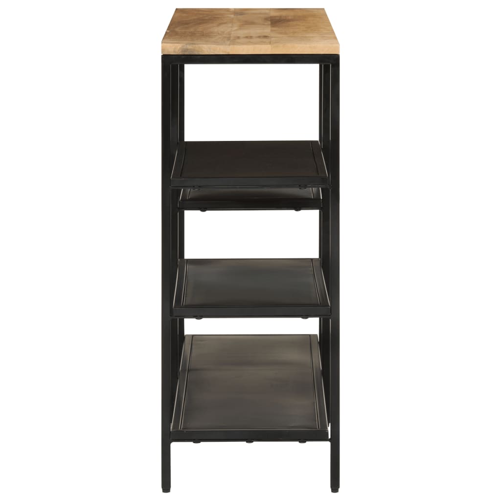 Table console 110x30x75 cm bois de manguier massif brut et fer - XIOS