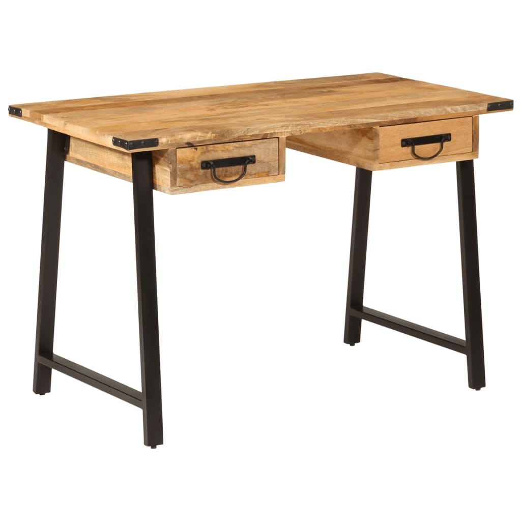 Bureau avec tiroirs 105x55x70 cm bois de manguier massif et fer - XIOS