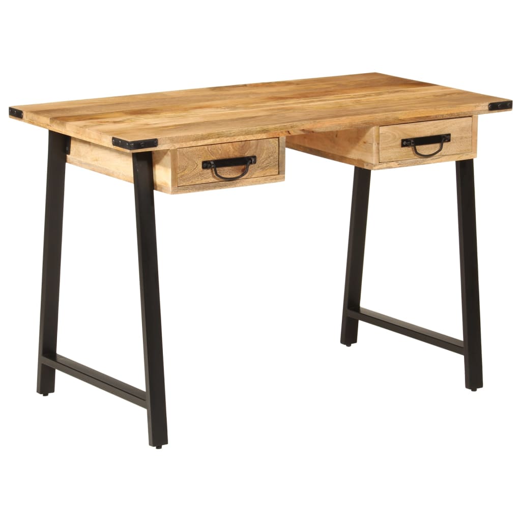 Bureau avec tiroirs 105x55x70 cm bois de manguier massif et fer - XIOS
