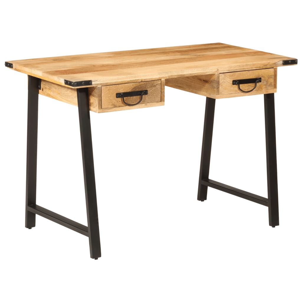 Bureau avec tiroirs 105x55x70 cm bois de manguier massif et fer - XIOS