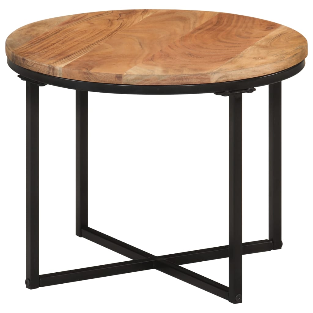 Table basse 45x45x35 cm bois massif acacia et fer - XIOS