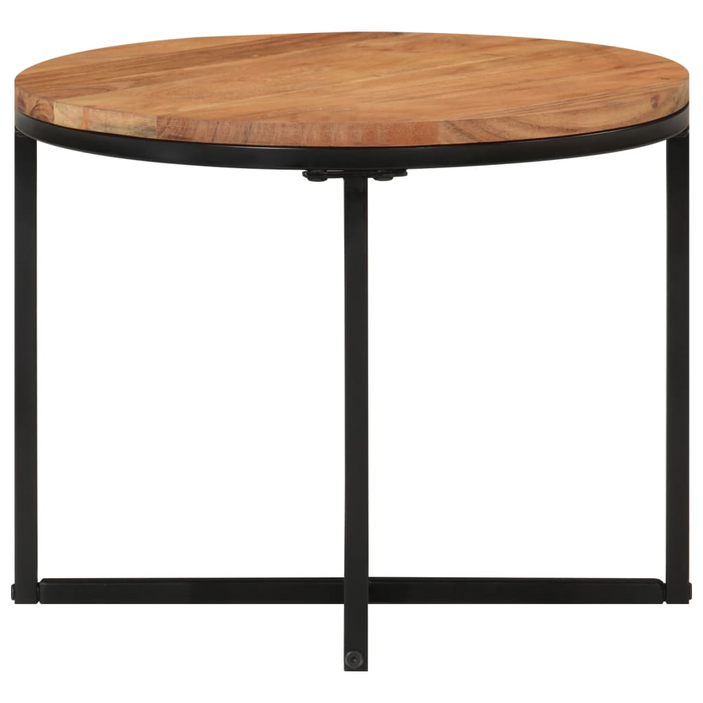 Table basse 45x45x35 cm bois massif acacia et fer - XIOS