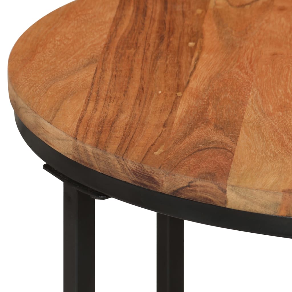 Table basse 45x45x35 cm bois massif acacia et fer - XIOS