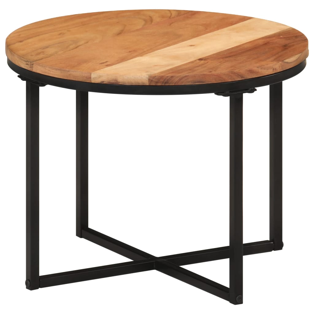 Table basse 45x45x35 cm bois massif acacia et fer - XIOS