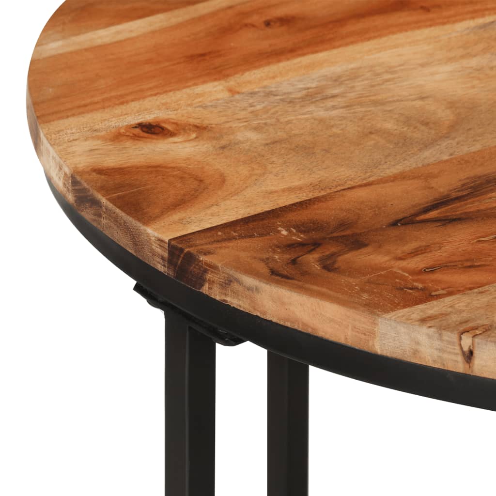 Table basse 55x55x45 cm bois massif acacia et fer - XIOS