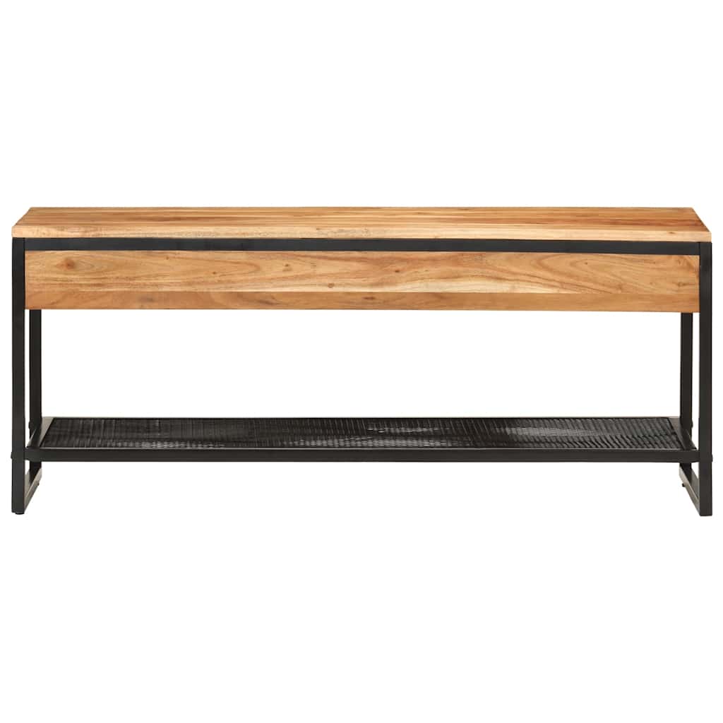 Banc à chaussures 110x35x45 cm bois massif d'acacia et fer